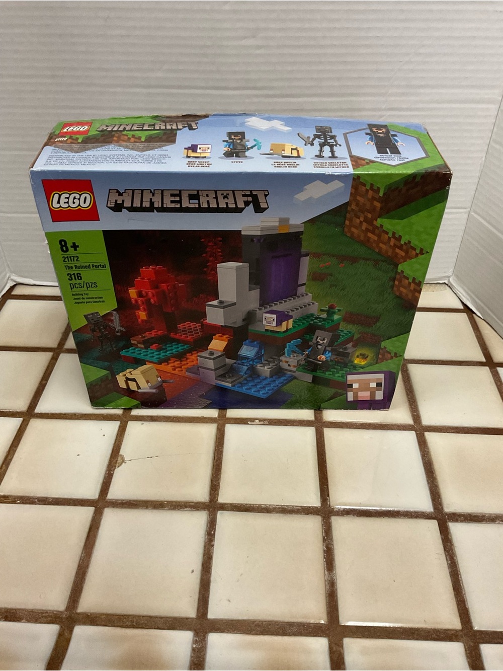 LEGO Minecraft Ruined Portal Playset - Green, Blue, Purple, Red